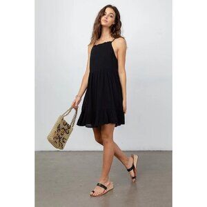Rails Candice Cotton Gauze Black Mini Summer Dress NWT $178 Women's XS